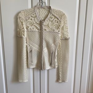 Iro Cream leather and cotton jacket🍎